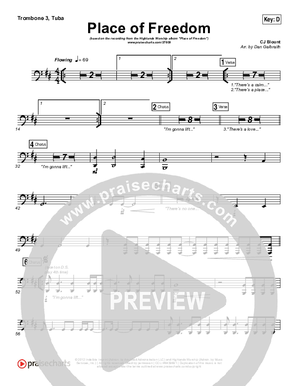 Place Of Freedom Trombone 3/Tuba (Highlands Worship)