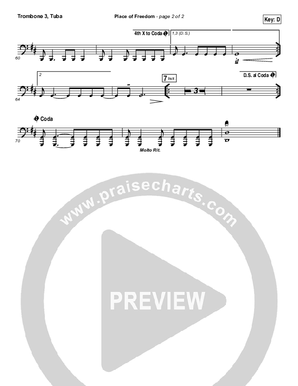 Place Of Freedom Trombone 3/Tuba (Highlands Worship)