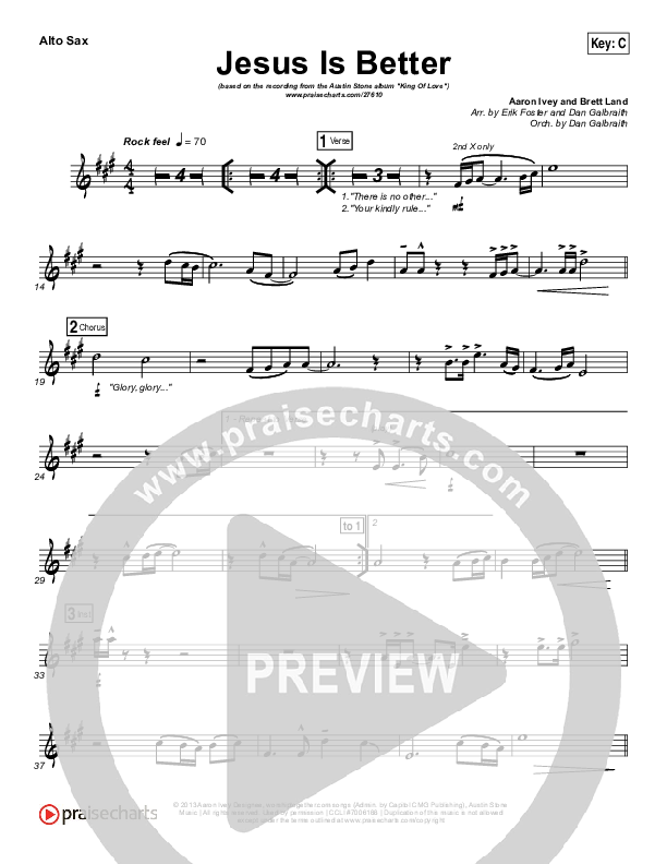 Jesus Is Better Alto Sax (Austin Stone Worship / Aaron Ivey)