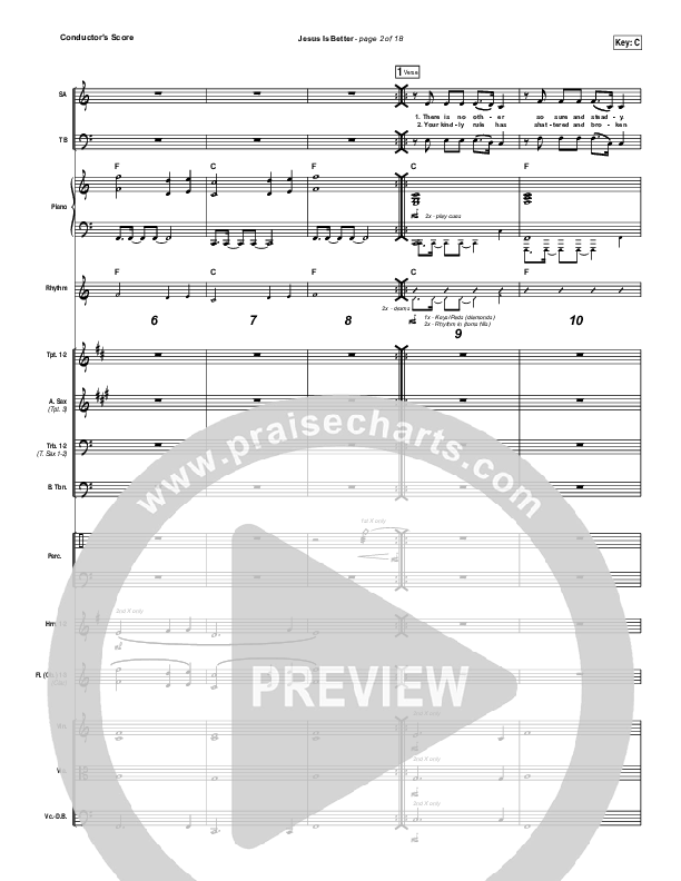 Jesus Is Better Conductor's Score (Austin Stone Worship / Aaron Ivey)