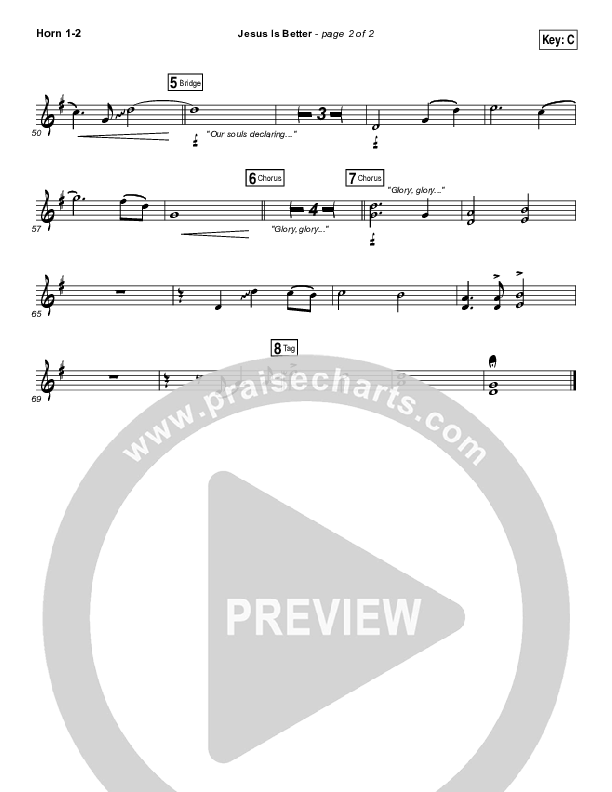 Jesus Is Better French Horn 1/2 (Austin Stone Worship / Aaron Ivey)