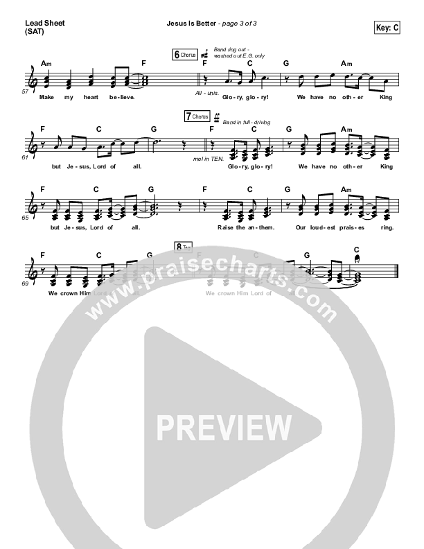 Jesus Is Better Lead Sheet (SAT) (Austin Stone Worship / Aaron Ivey)