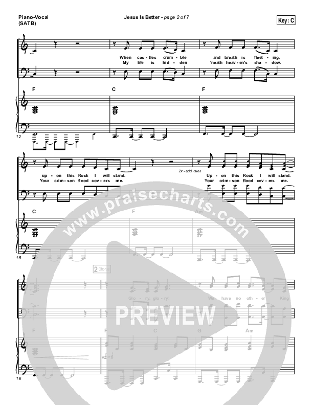 Jesus Is Better Piano/Vocal (SATB) (Austin Stone Worship / Aaron Ivey)