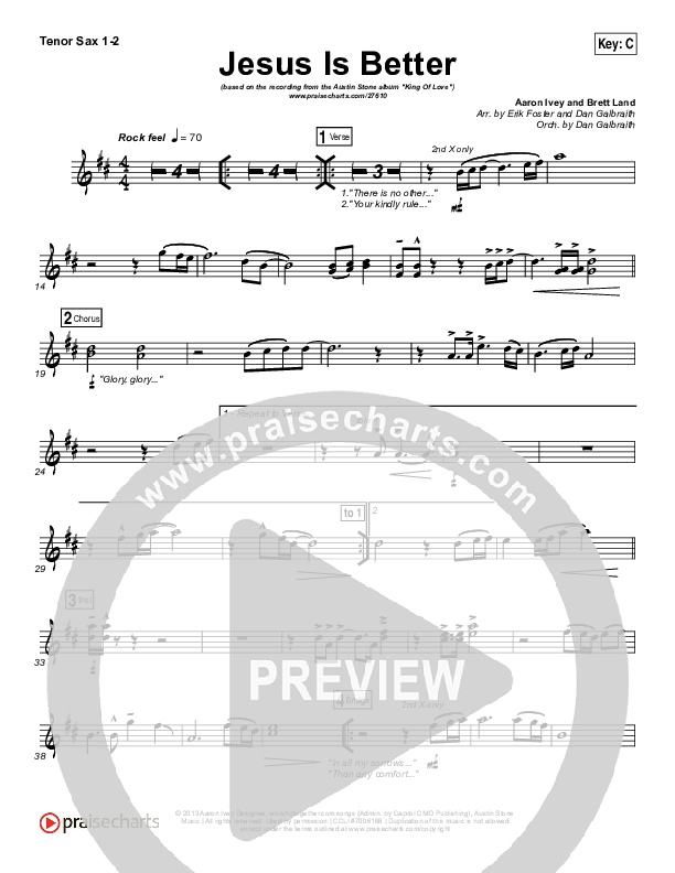 Jesus Is Better Tenor Sax 1/2 (Austin Stone Worship / Aaron Ivey)