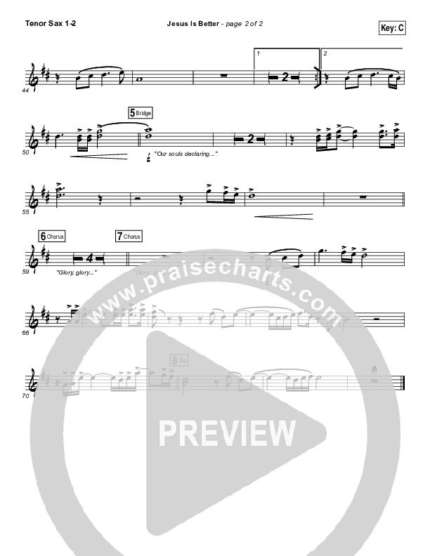 Jesus Is Better Tenor Sax 1/2 (Austin Stone Worship / Aaron Ivey)