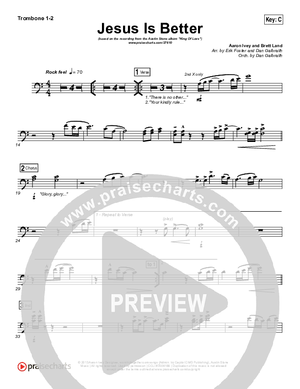 Jesus Is Better Trombone 1/2 (Austin Stone Worship / Aaron Ivey)