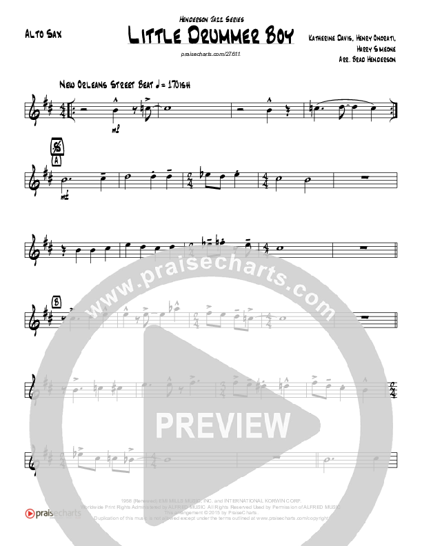 Little Drummer Boy (Instrumental) Alto Sax (Brad Henderson)