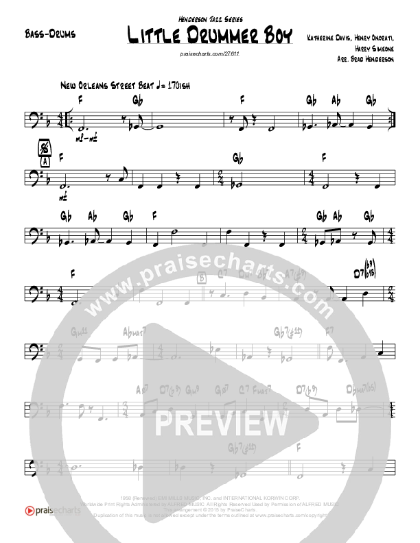 Little Drummer Boy (Instrumental) Drum Set (Brad Henderson)