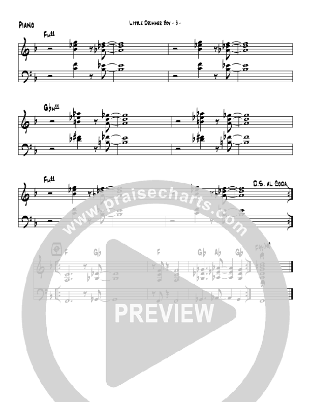 Little Drummer Boy (Instrumental) Piano Sheet (Brad Henderson)