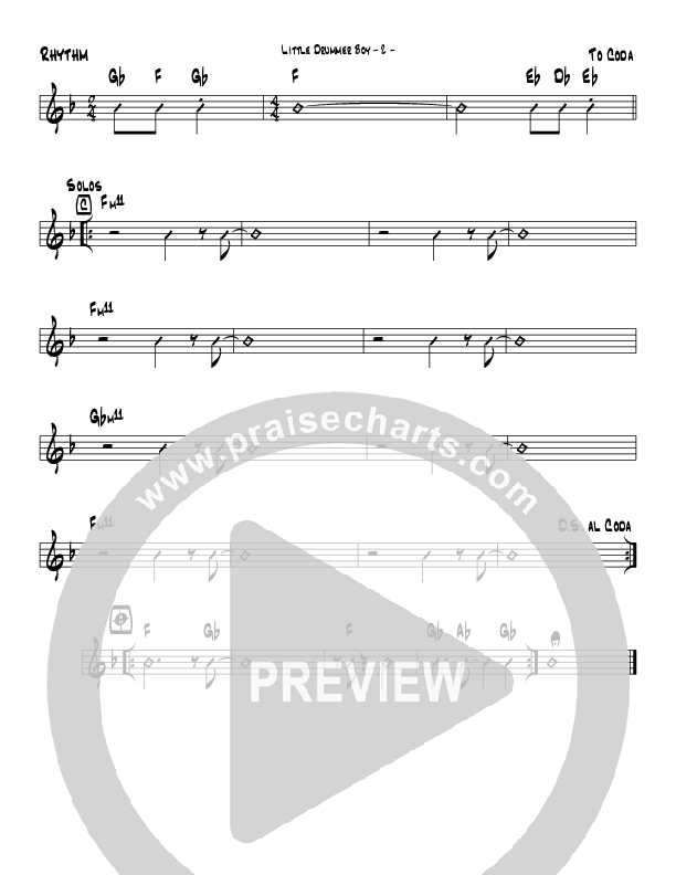 Little Drummer Boy (Instrumental) Rhythm Chart (Brad Henderson)