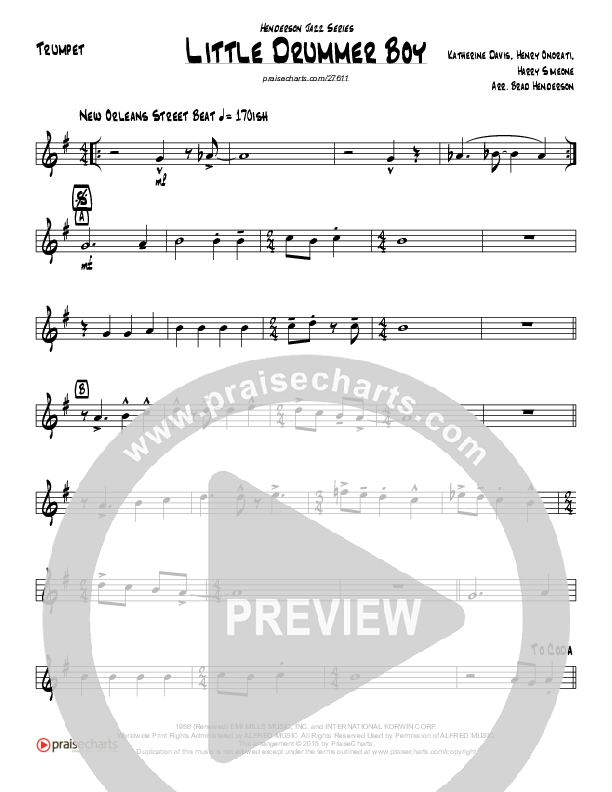 Little Drummer Boy (Instrumental) Trumpet (Brad Henderson)