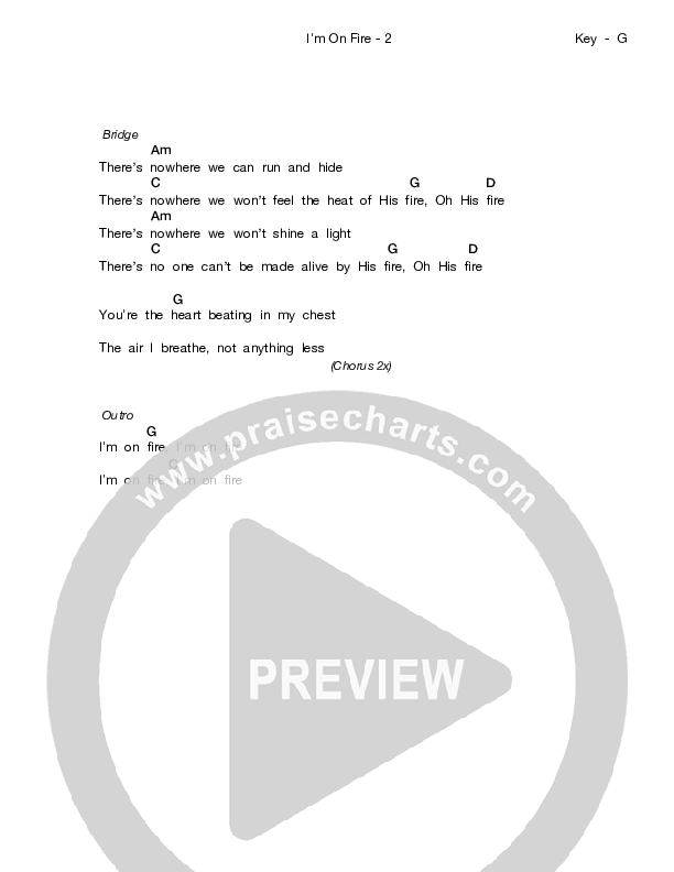 I'm On Fire Chords & Lyrics (We Are Messengers)