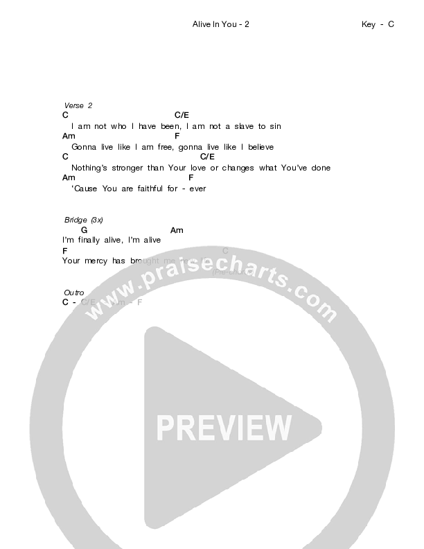 Alive In You Chords & Lyrics (Stars Go Dim)