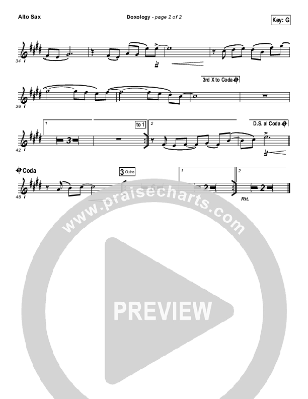 Doxology Alto Sax (Stars Go Dim)