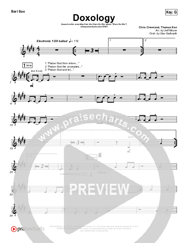Doxology Bari Sax (Stars Go Dim)