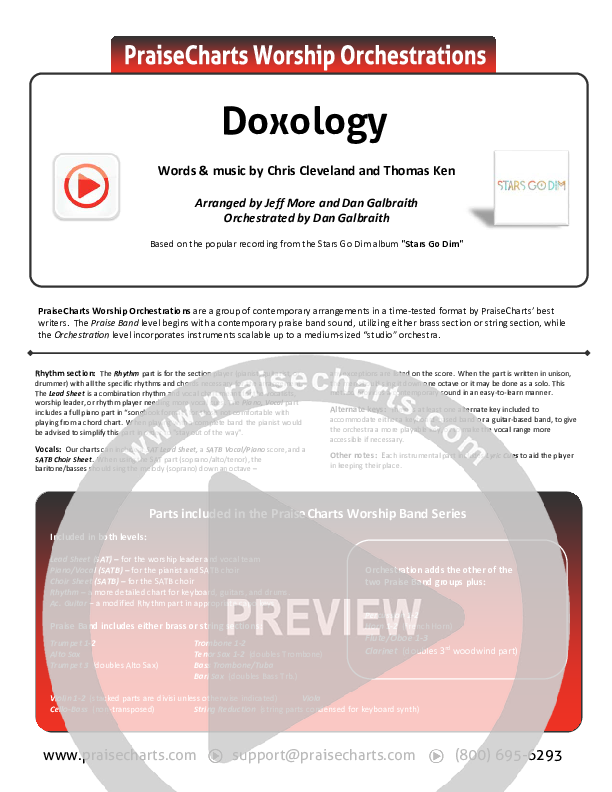 Doxology Cover Sheet (Stars Go Dim)