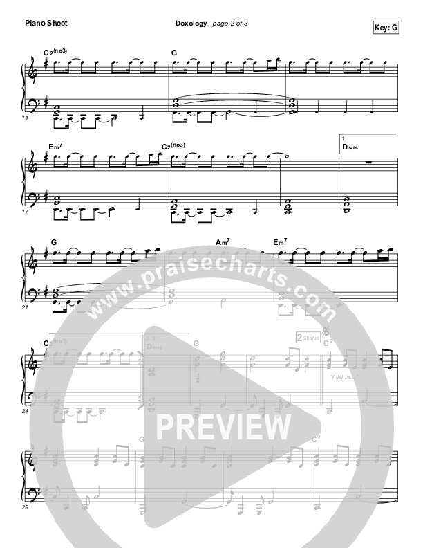 Doxology Piano Sheet (Stars Go Dim)