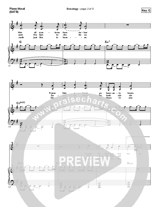 Doxology Piano/Vocal Pack (Stars Go Dim)