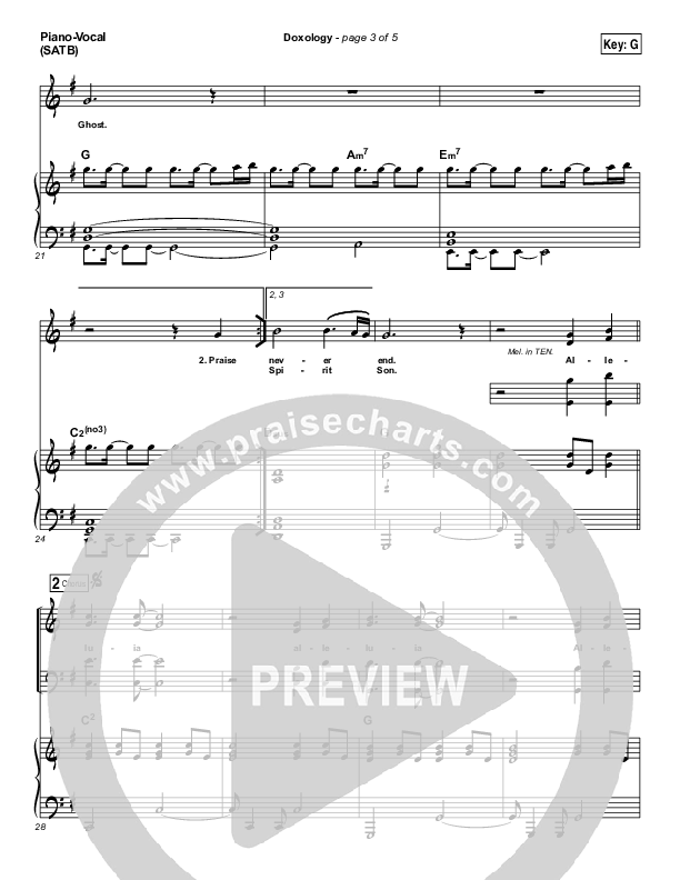 Doxology Piano/Vocal Pack (Stars Go Dim)