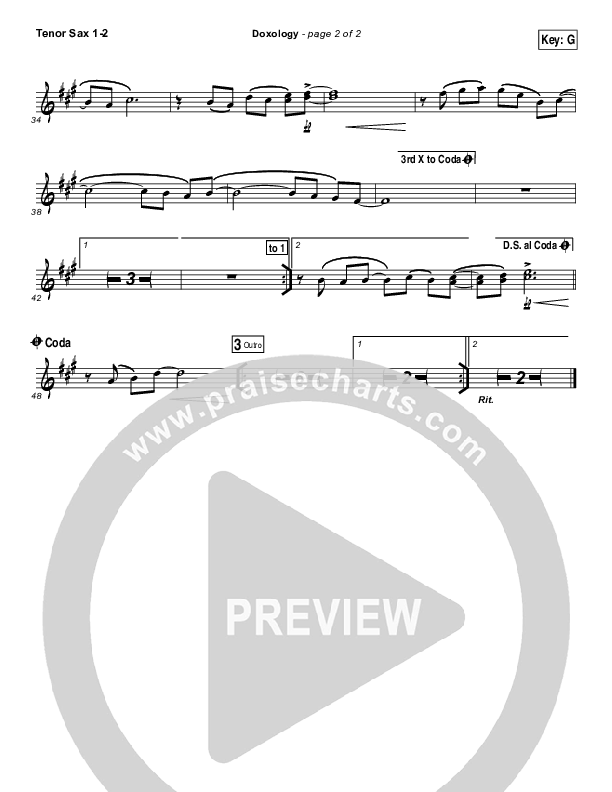 Doxology Tenor Sax 1/2 (Stars Go Dim)