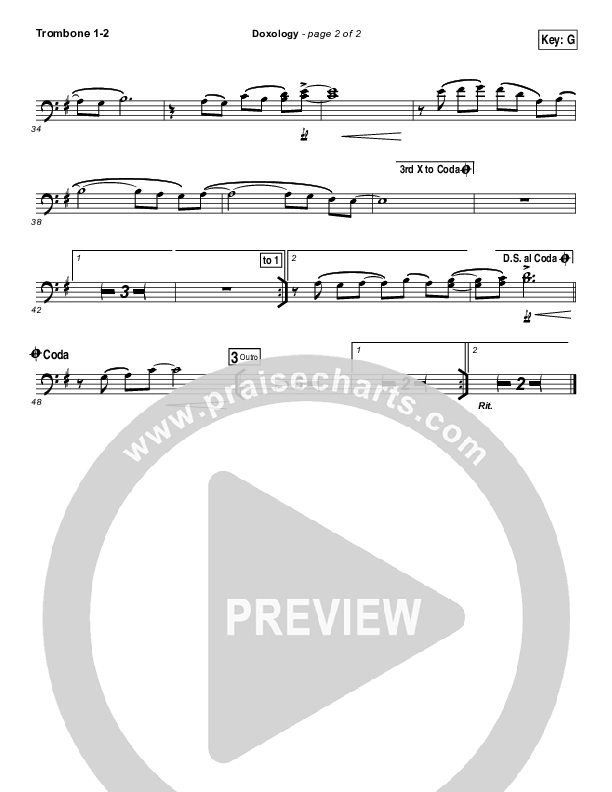 Doxology Trombone 1/2 (Stars Go Dim)