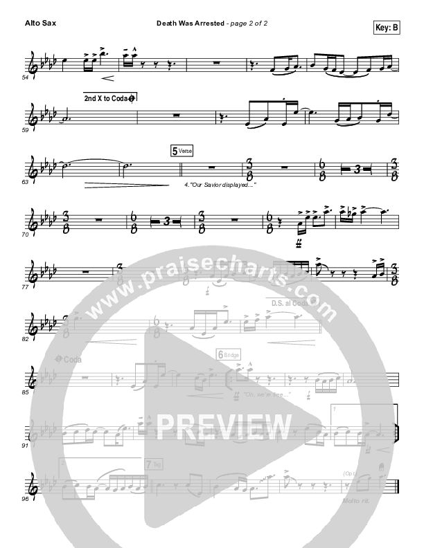 Death Was Arrested Alto Sax (North Point Worship)