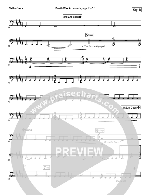 Death Was Arrested Cello/Bass (North Point Worship)