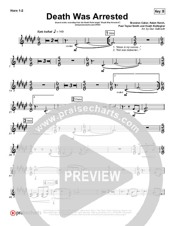 Death Was Arrested French Horn 1/2 (North Point Worship)