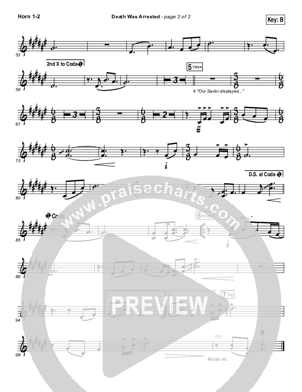 Death Was Arrested French Horn 1/2 (North Point Worship)