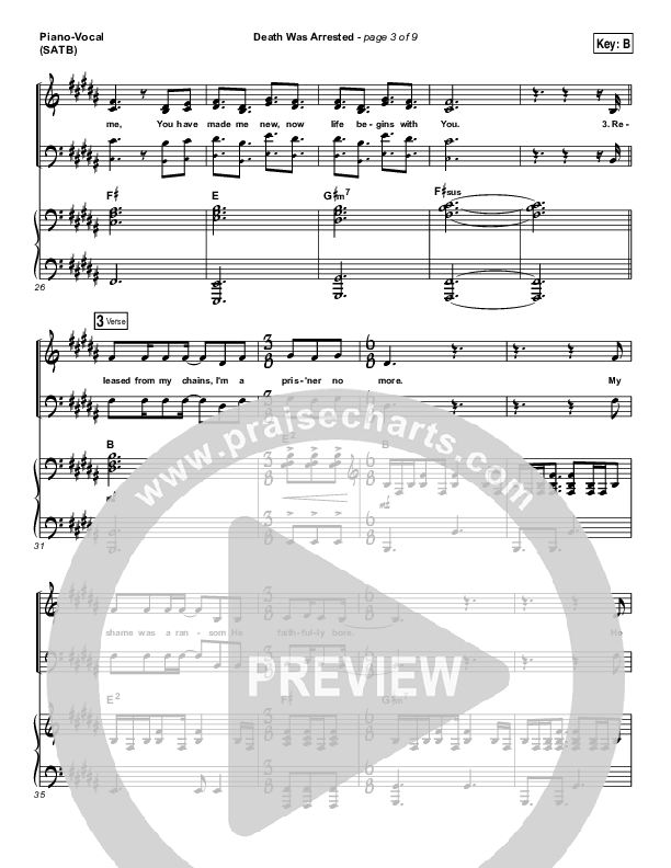 Death Was Arrested Piano/Vocal (SATB) (North Point Worship)