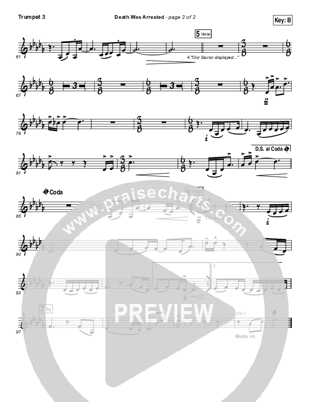 Death Was Arrested Trumpet 3 (North Point Worship)