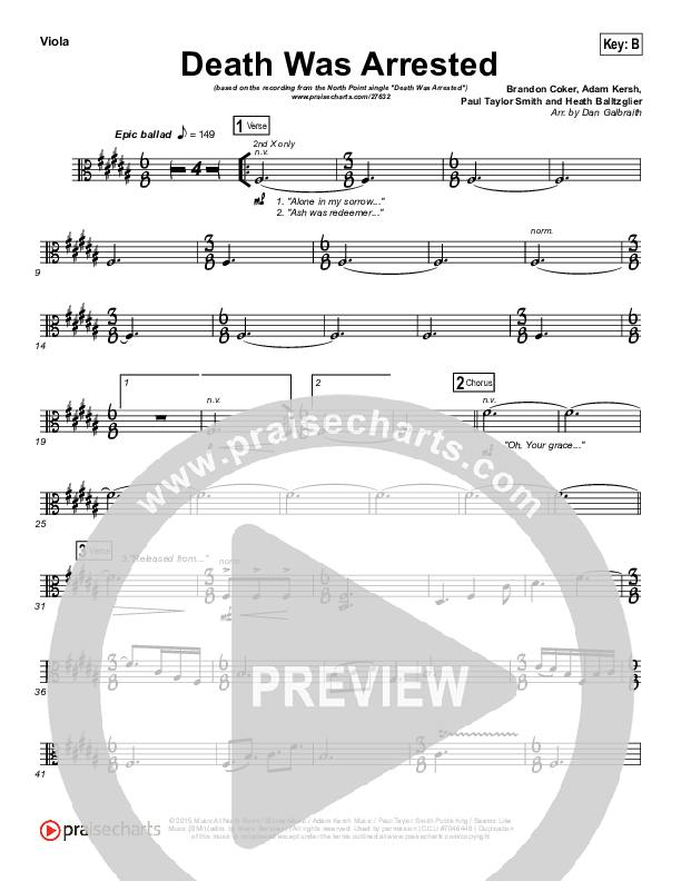 Death Was Arrested Viola (North Point Worship)