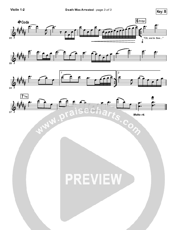 Death Was Arrested Violin 1/2 (North Point Worship)