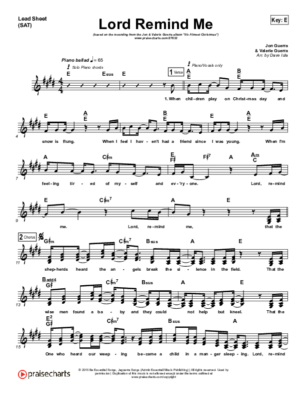 Lord Remind Me Lead (SAT) (Jon Guerra / Valerie Guerra)