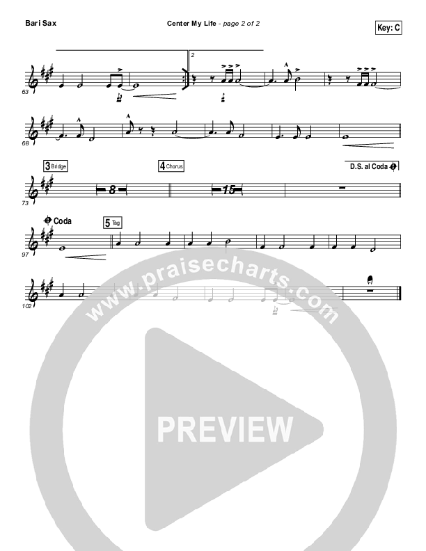 Center My Life Bari Sax (Austin Stone Worship)