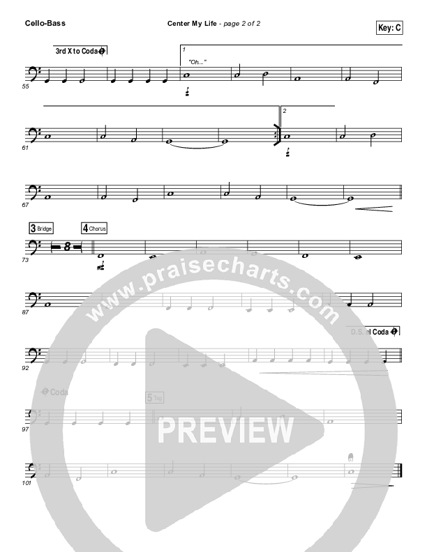 Center My Life Cello/Bass (Austin Stone Worship)