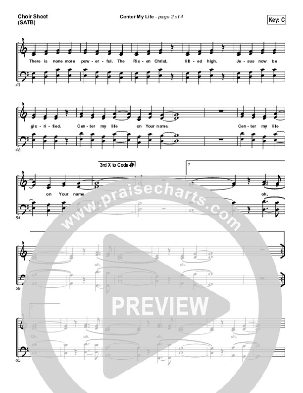 Center My Life Choir Sheet (SATB) (Austin Stone Worship)