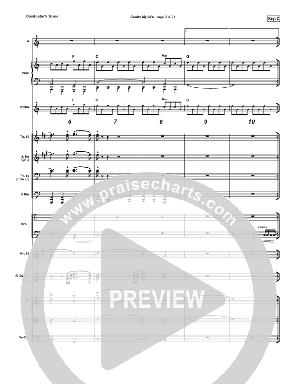 Center My Life Conductor's Score (Austin Stone Worship)