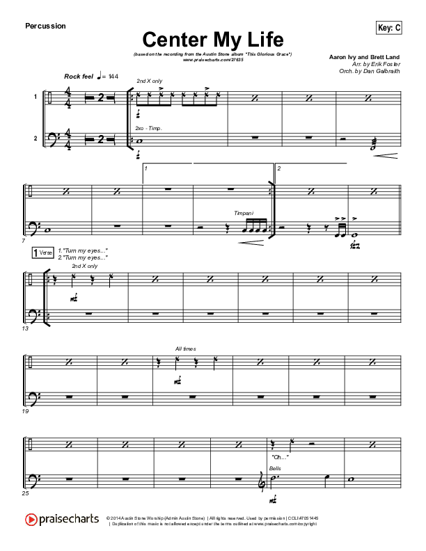 Center My Life Percussion (Austin Stone Worship)