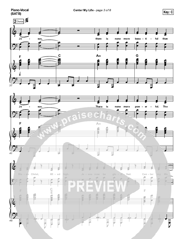 Center My Life Piano/Vocal (SATB) (Austin Stone Worship)