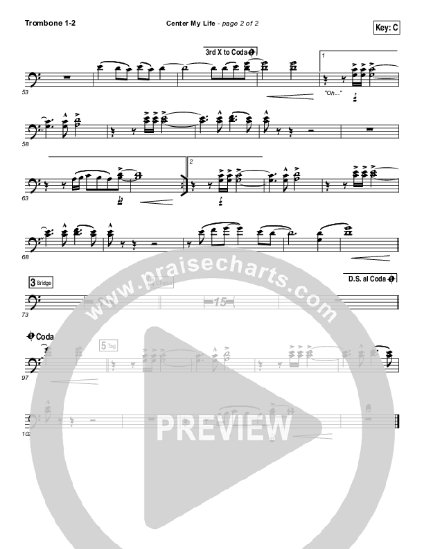 Center My Life Trombone 1/2 (Austin Stone Worship)