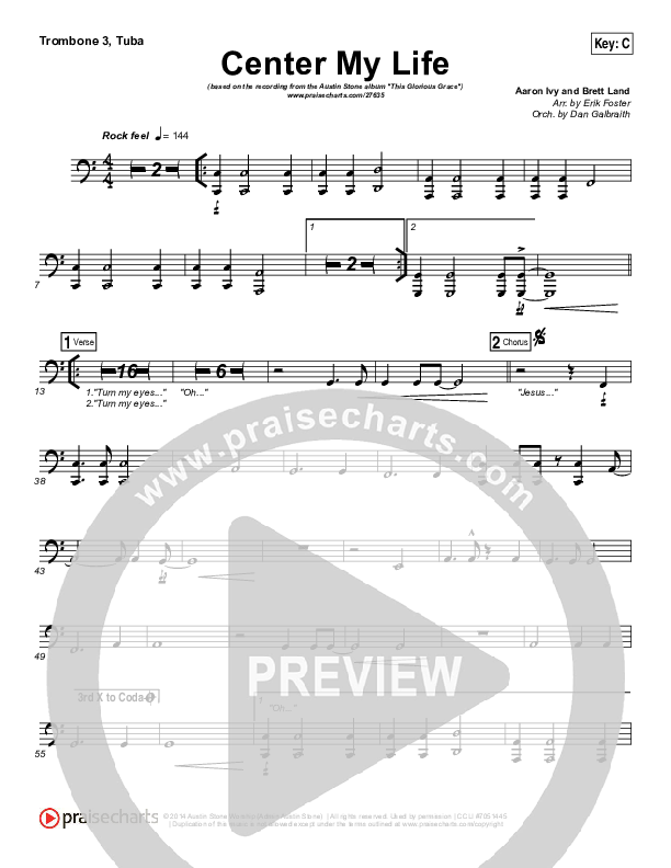 Center My Life Trombone 3/Tuba (Austin Stone Worship)