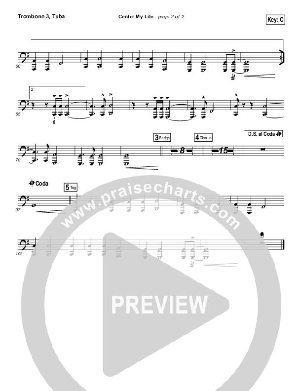 Center My Life Trombone 3/Tuba (Austin Stone Worship)