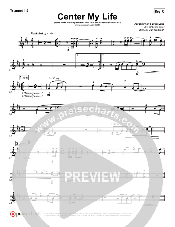 Center My Life Trumpet 1,2 (Austin Stone Worship)
