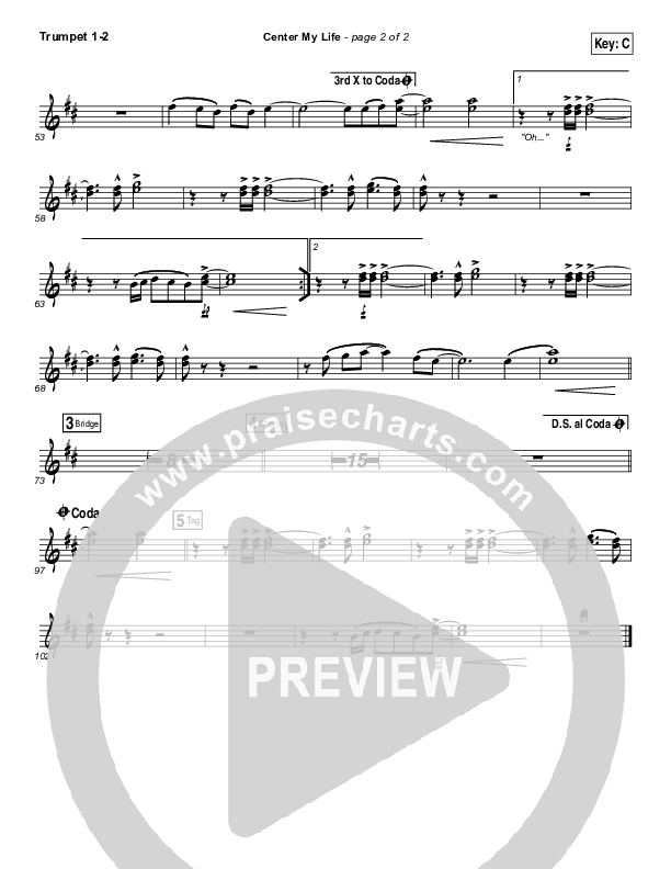 Center My Life Trumpet 1,2 (Austin Stone Worship)