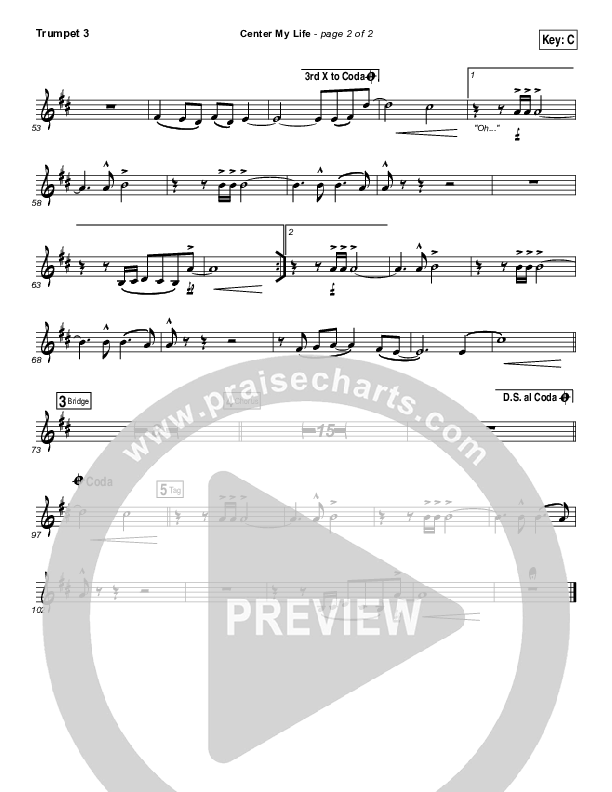Center My Life Trumpet 3 (Austin Stone Worship)