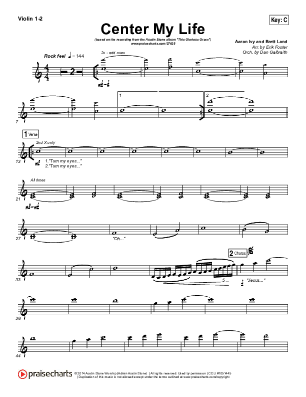 Center My Life Violin 1/2 (Austin Stone Worship)