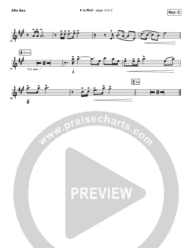 It Is Well Alto Sax (Austin Stone Worship)