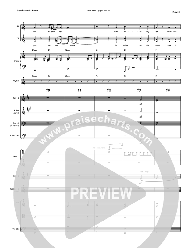 It Is Well Conductor's Score (Austin Stone Worship)