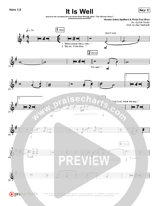 It Is Well French Horn 1/2 (Austin Stone Worship)